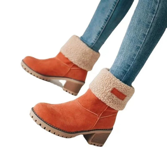 JO | Cozy fold-over ankle boots with chunky heel