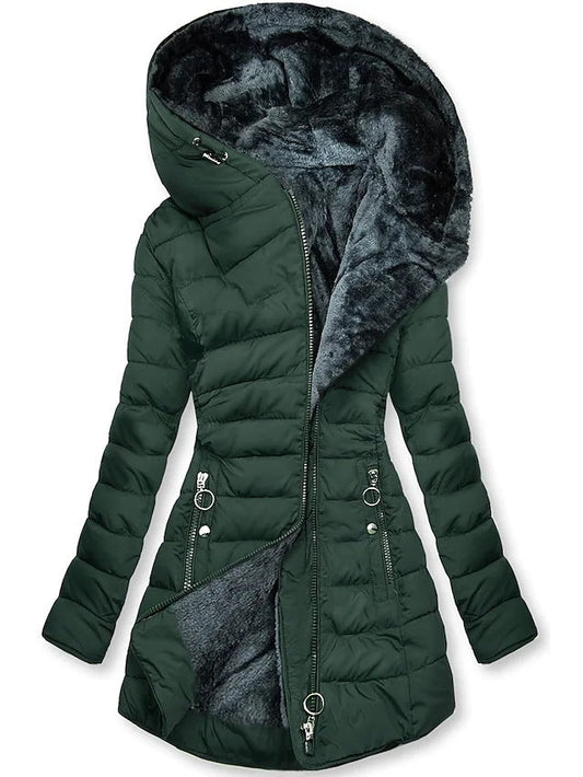 JO | Luxurious winter puffer coat with faux fur lining
