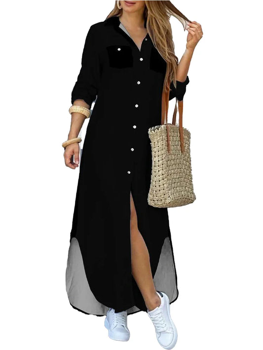 JO | Fashionable long-sleeved shirt dress for women