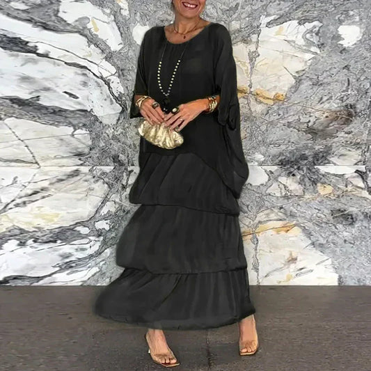 JO | Flowing maxi dress in a layered look