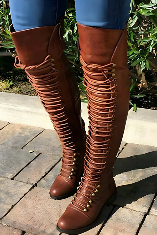 JO | Over-the-knee boots with laces