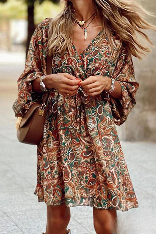 JO | Floral mini dress with V-neckline