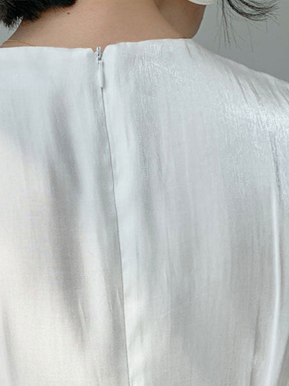 JO | Satin midi dress with button embellishment