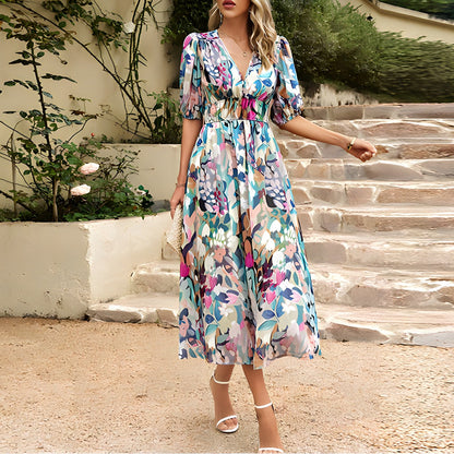 JO | Midi dress with V-neck