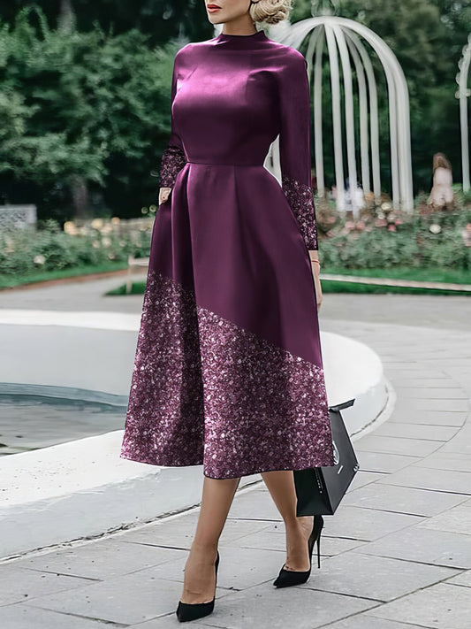 JO | Long-sleeved, printed midi dress