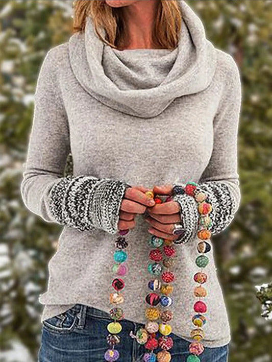 JO | Solid sweater with gathered neckline