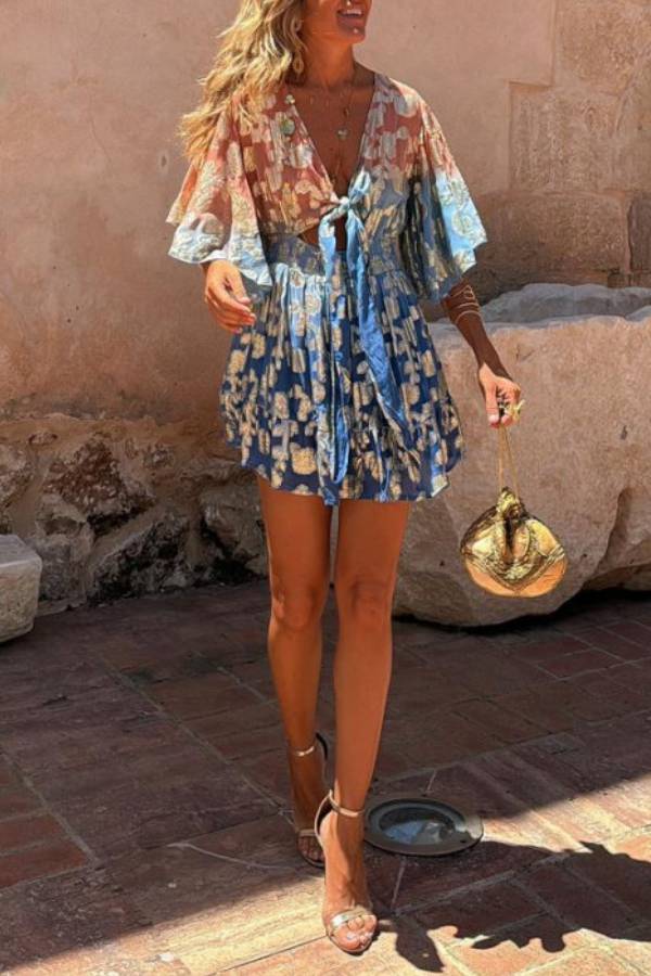 JO | Rosalinda satin knot mini dress