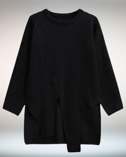 JO | Stylish asymmetric cut High-quality cotton sweater