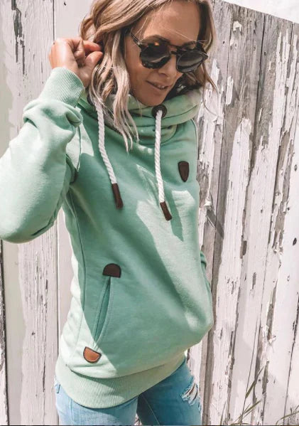 JO | Casual long-sleeved sweater with hood