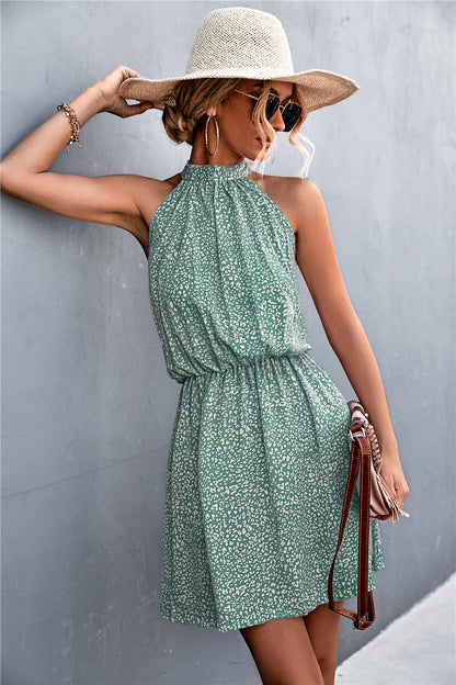 JO | Floral tied sleeveless mini dress