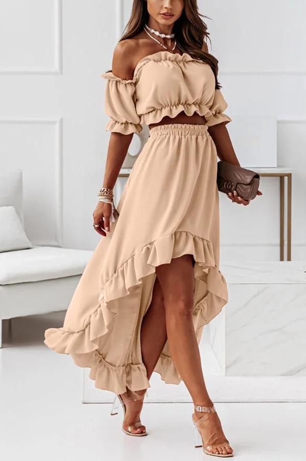 JO | Off-the-shoulder midi dress suit