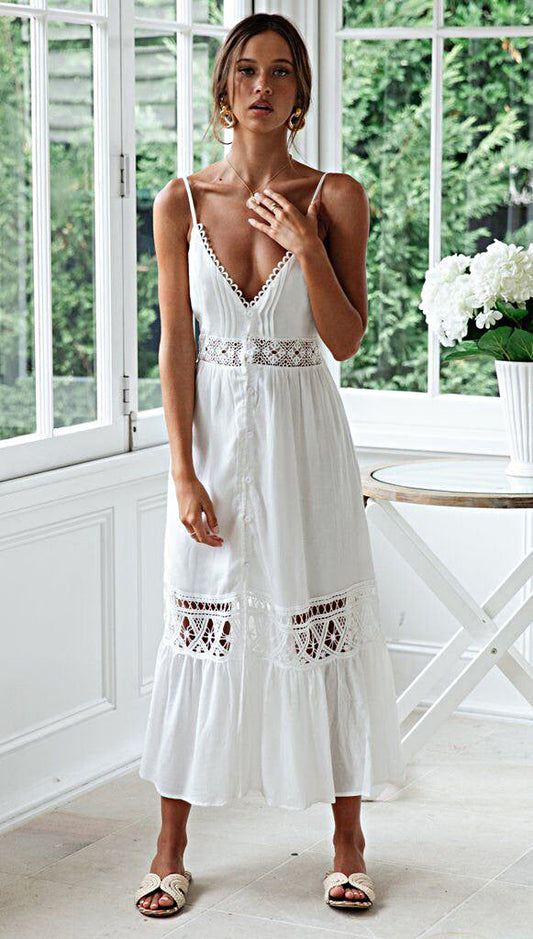 JO | Midi dress with lace details