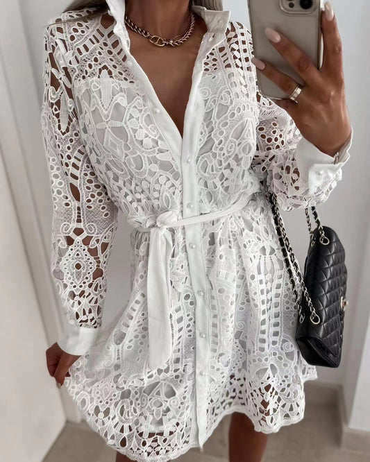JO | Lace-up shirt dress