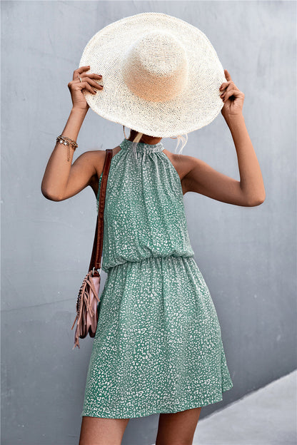JO | Floral tied sleeveless mini dress
