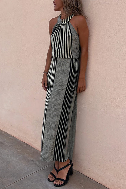 JO | One More Chance Striped midi dress with adjustable waist
