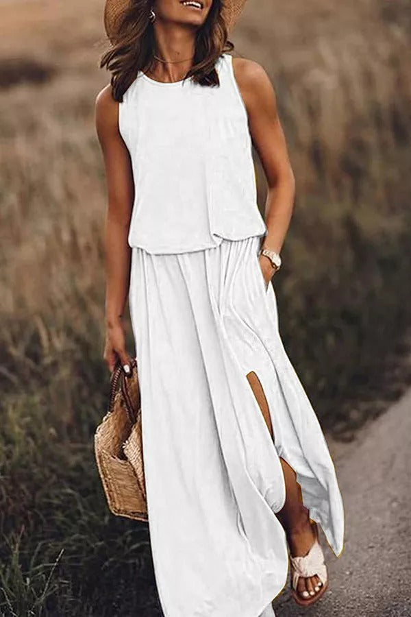 JO | Giselle Loose-fitting maxi dress with slit
