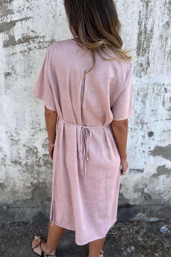 JO | Bohemian Print Linen Loose Midi Dress