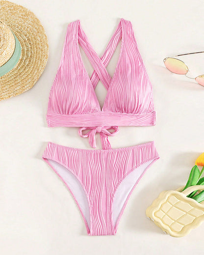JO | Single-colored, sexy bikini with deep V-neckline