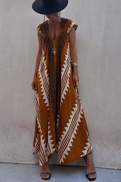 JO | Beach dates Ethno print maxi dress in A-line