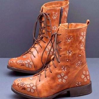 JO | Casual floral lace-up boots
