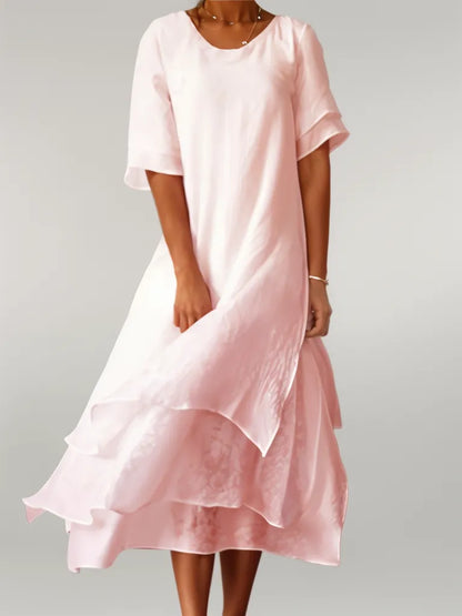 JO | Flowing midi dress in a layered look