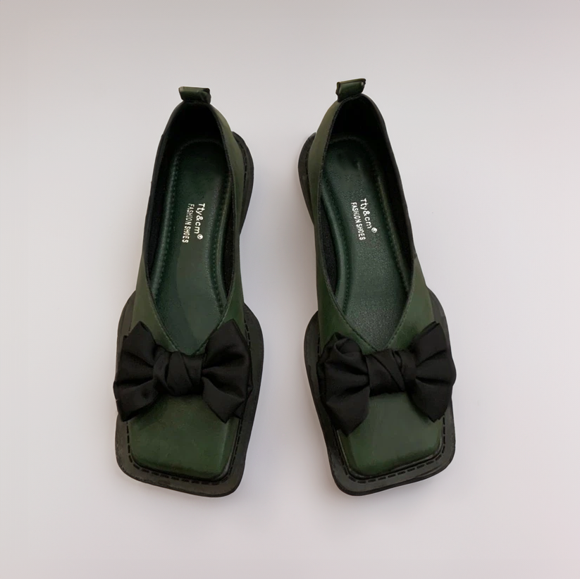 JO | Square toe flat mouth loafers women loafers