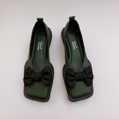 JO | Square toe flat mouth loafers women loafers