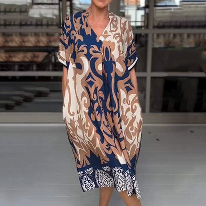JO | Tight-fitting midi dress with elegant print pattern