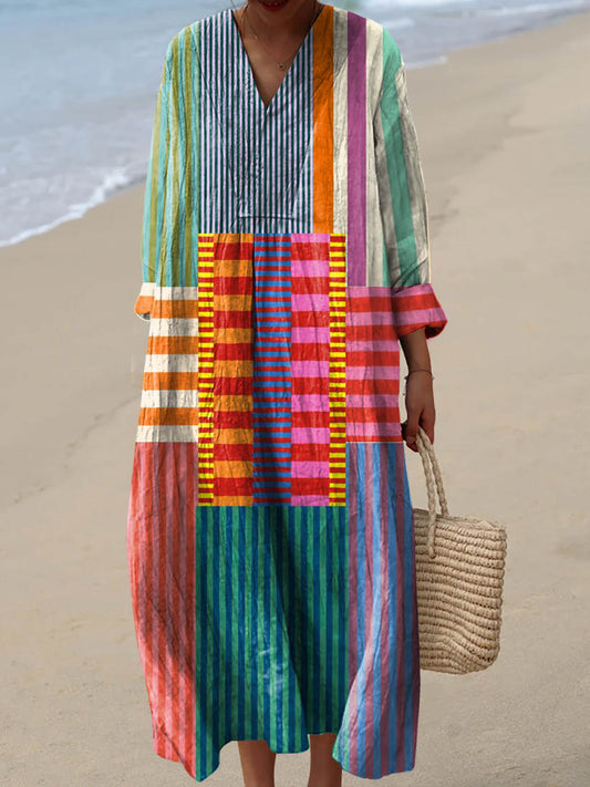 JO | Cotton dresses with abstract geometric print for women