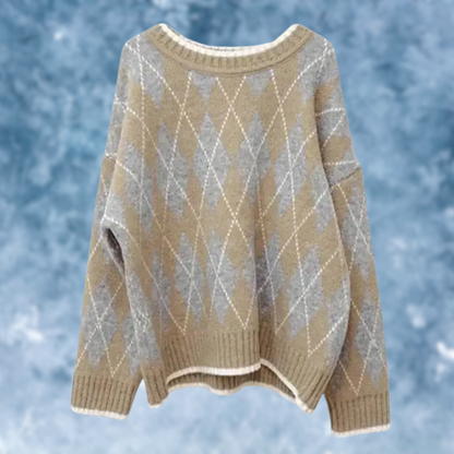 JO | Trendy plaid loose sweater
